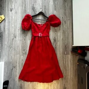 Reformation red midi dress